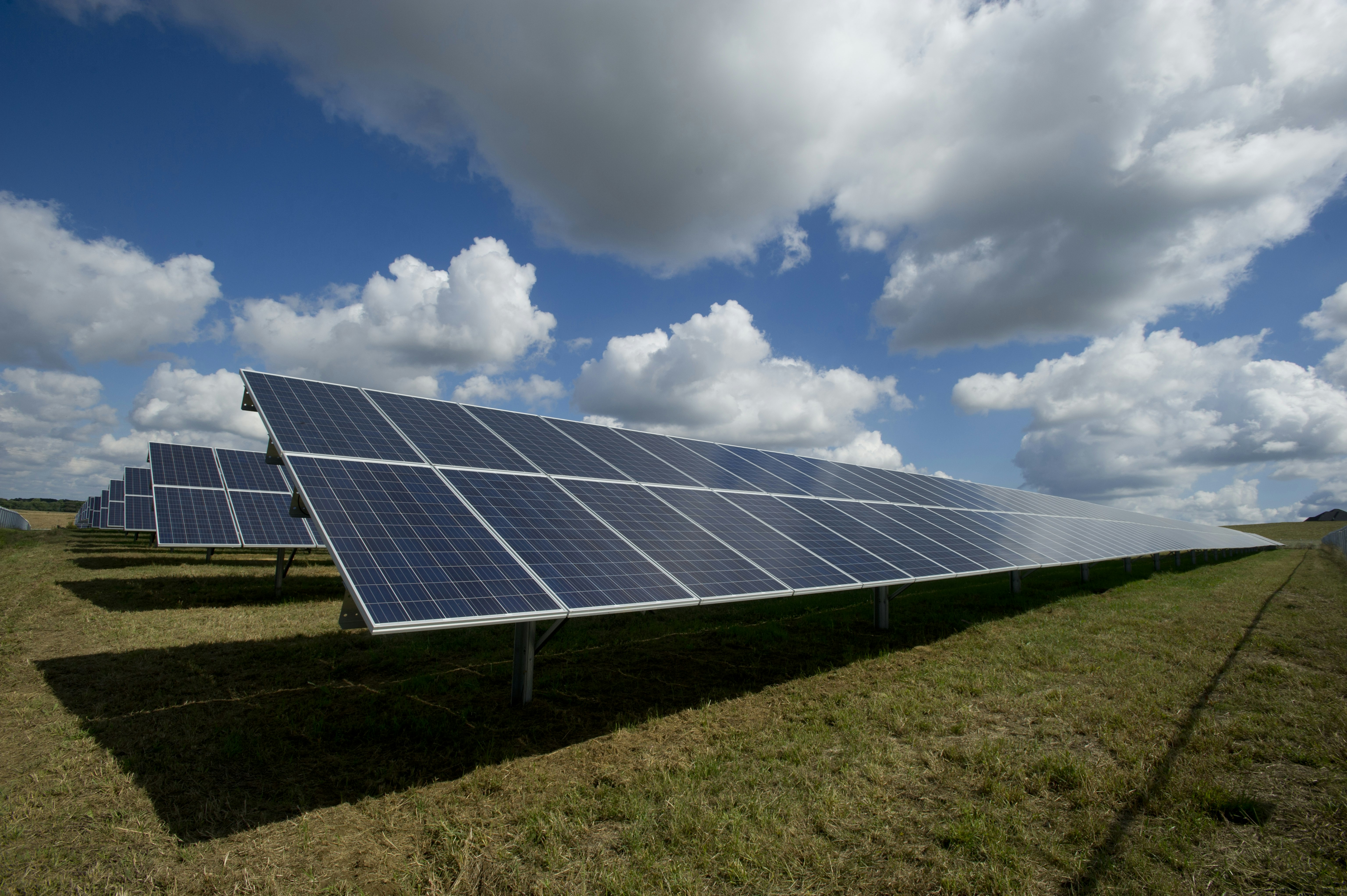 Solar panels field at sunset - CCEKS clean energy